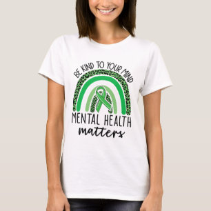 Vriendelijk voor je geest Leopard Rainbow Mental H T-shirt