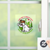 Vriendelijk warm dag teken bij het raam vers water raamsticker (Huis)