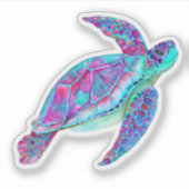 Vriendelijk Zee Turtle Honu Onder het Zee Sticker (Voorkant)