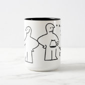 vriendelijk zijn, terugspoelen tweekleurige koffiemok (Center)