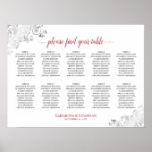 Vriendelijke 10-tafel bruiloft-zitje wit & rood poster (Voorkant)