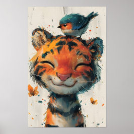 Vriendelijke baby tijger print