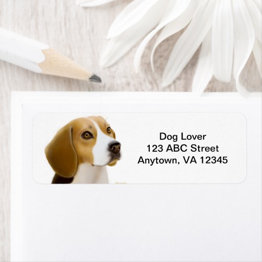 Vriendelijke Beagle Dog  Etiket (Insitu)