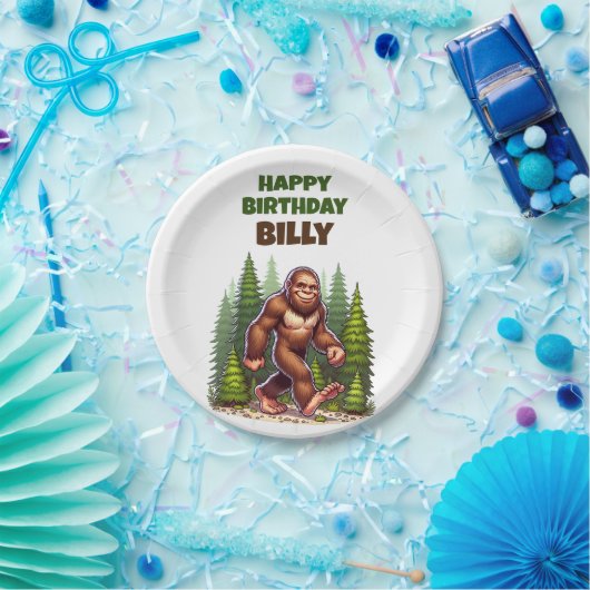 Vriendelijke Bigfoot Verjaardag Papieren Bordje (Feest)