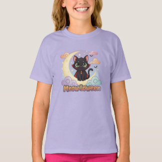 Vriendelijke Black Cat Halloween T-shirt – Schatti