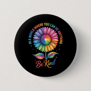 Vriendelijke Bloem Regenboog Lgbtq Trans Biual Hom Ronde Button 5,7 Cm