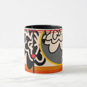 vriendelijke bloem - rode gele koffie - mok (Midden)