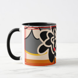 vriendelijke bloem - rode gele koffie - mok