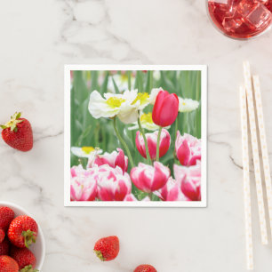Vriendelijke bloemen servet