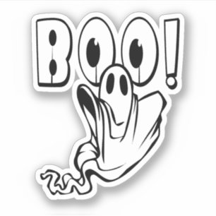 Vriendelijke BOO Geest Halloween Sticker