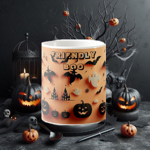 Vriendelijke Boo Oranje Halloween Ghost Jack Black Magische Mok