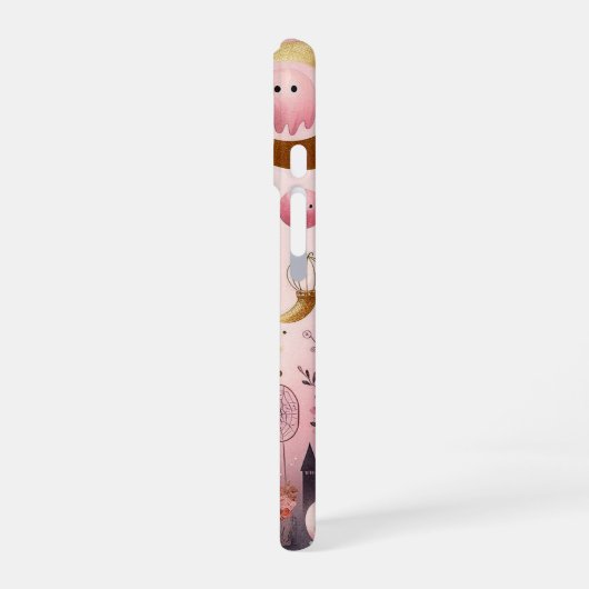 Vriendelijke Boo Spooky Jack O Lanterns Pastel Fun iPhone 16 Hoesje (Linkerkant)