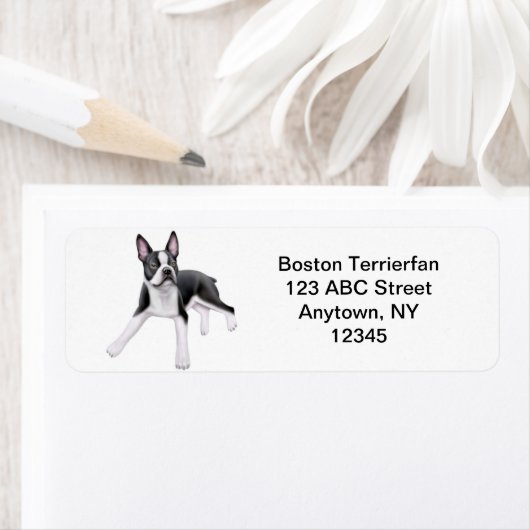 Vriendelijke Boston Terrier  Etiket (Insitu)