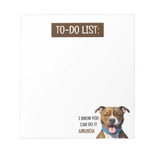 Vriendelijke Brown Pit Bull to do lijst Notitieblok