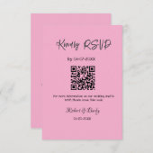 Vriendelijke bruiloft RSVP scan QR code eenvoudig Informatiekaartje (Voorkant / Achterkant)
