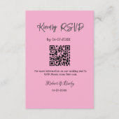 Vriendelijke bruiloft RSVP scan QR code eenvoudig Informatiekaartje (Voorkant)