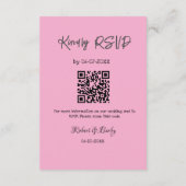 Vriendelijke bruiloft RSVP scan QR code eenvoudig Informatiekaartje (Achterkant)