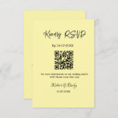 Vriendelijke bruiloft RSVP scan QR code eenvoudig  Informatiekaartje (Voorkant / Achterkant)