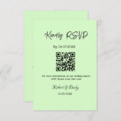 Vriendelijke bruiloft RSVP scan QR code eenvoudig Informatiekaartje (Voorkant / Achterkant)