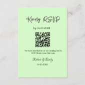 Vriendelijke bruiloft RSVP scan QR code eenvoudig Informatiekaartje (Voorkant)