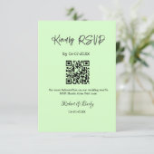 Vriendelijke bruiloft RSVP scan QR code eenvoudig Informatiekaartje (Staand voorkant)