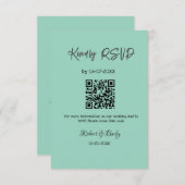 Vriendelijke bruiloft RSVP scan QR code eenvoudig Informatiekaartje (Voorkant / Achterkant)