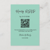 Vriendelijke bruiloft RSVP scan QR code eenvoudig Informatiekaartje (Achterkant)