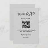 Vriendelijke bruiloft RSVP scan QR code eenvoudig  Informatiekaartje (Voorkant / Achterkant)