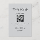 Vriendelijke bruiloft RSVP scan QR code eenvoudig Informatiekaartje (Voorkant)
