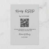 Vriendelijke bruiloft RSVP scan QR code eenvoudig  Informatiekaartje (Achterkant)