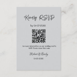 Vriendelijke bruiloft RSVP scan QR code eenvoudig Informatiekaartje