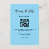 Vriendelijke bruiloft RSVP scan QR code eenvoudig Informatiekaartje (Achterkant)