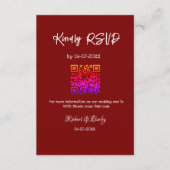 Vriendelijke bruiloft RSVP scan QR code eenvoudig Informatiekaartje (Voorkant)