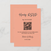 Vriendelijke bruiloft RSVP scan QR code eenvoudig  Informatiekaartje (Voorkant / Achterkant)