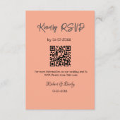 Vriendelijke bruiloft RSVP scan QR code eenvoudig Informatiekaartje (Voorkant)