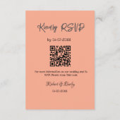 Vriendelijke bruiloft RSVP scan QR code eenvoudig  Informatiekaartje (Achterkant)