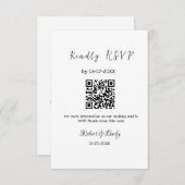 Vriendelijke bruiloft RSVP scan QR code eenvoudig Informatiekaartje (Voorkant / Achterkant)