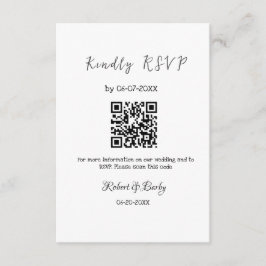 Vriendelijke bruiloft RSVP scan QR code eenvoudig Informatiekaartje