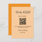 Vriendelijke bruiloft RSVP scan QR code eenvoudig  Informatiekaartje (Voorkant / Achterkant)