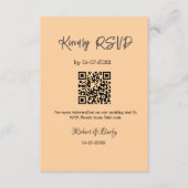 Vriendelijke bruiloft RSVP scan QR code eenvoudig Informatiekaartje (Voorkant)