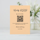 Vriendelijke bruiloft RSVP scan QR code eenvoudig  Informatiekaartje (Staand voorkant)