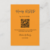 Vriendelijke bruiloft RSVP scan QR code eenvoudig  Informatiekaartje (Achterkant)