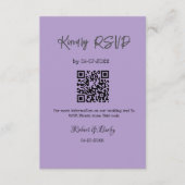 Vriendelijke bruiloft RSVP scan QR code eenvoudig Informatiekaartje (Voorkant)