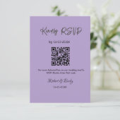 Vriendelijke bruiloft RSVP scan QR code eenvoudig Informatiekaartje (Staand voorkant)