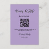 Vriendelijke bruiloft RSVP scan QR code eenvoudig Informatiekaartje (Achterkant)