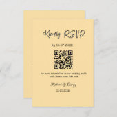 Vriendelijke bruiloft RSVP scan QR code eenvoudig Informatiekaartje (Voorkant / Achterkant)