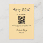 Vriendelijke bruiloft RSVP scan QR code eenvoudig Informatiekaartje (Voorkant)