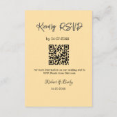 Vriendelijke bruiloft RSVP scan QR code eenvoudig Informatiekaartje (Achterkant)