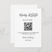 Vriendelijke bruiloft RSVP scan QR code eenvoudig  Informatiekaartje (Voorkant / Achterkant)