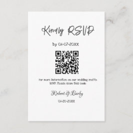 Vriendelijke bruiloft RSVP scan QR code eenvoudig Informatiekaartje